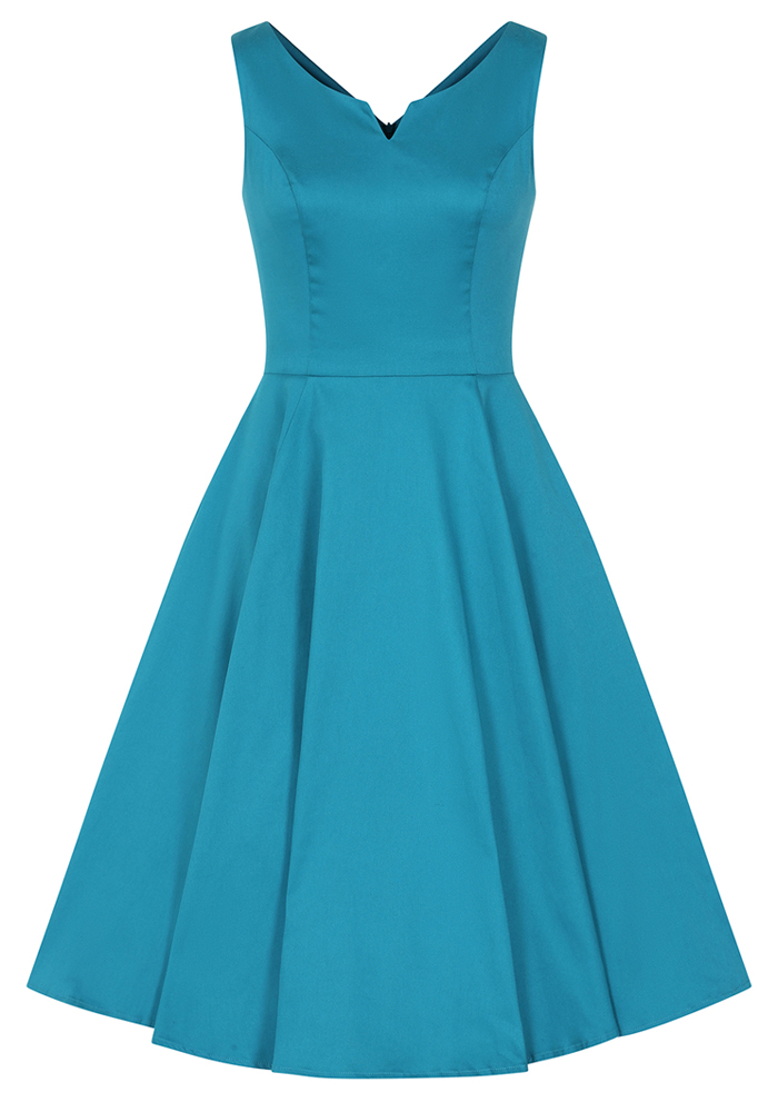 Vintage φόρεμα midi Vivienne σε γραμμή 50s με αέρινη φούστα και εφαρμοστό μπούστο.