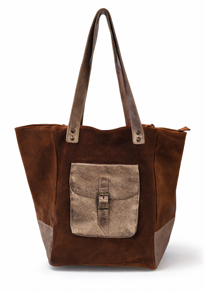 leather suede tote τσάντα Bohéme