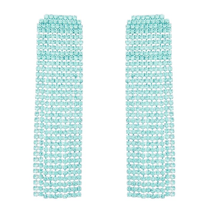 glam strass σκουλαρίκια Rain τυρκουάζ