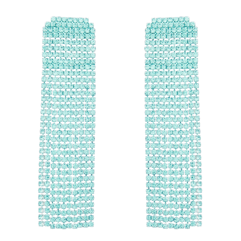 glam strass σκουλαρίκια Rain τυρκουάζ