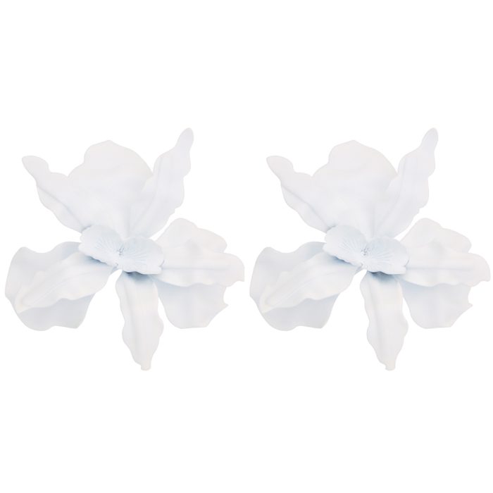 οversized σκουλαρίκια floral λευκό