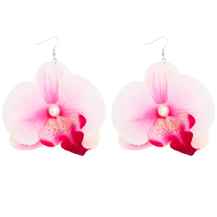 oversized υφασμάτινα σκουλαρίκια fuschia Orchid
