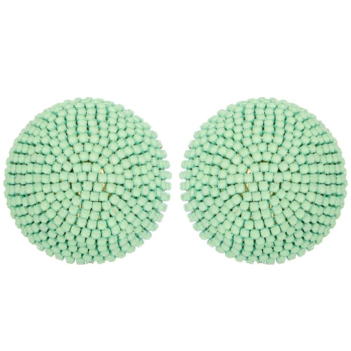 glam σκουλαρίκια στρογγυλα στρας mint