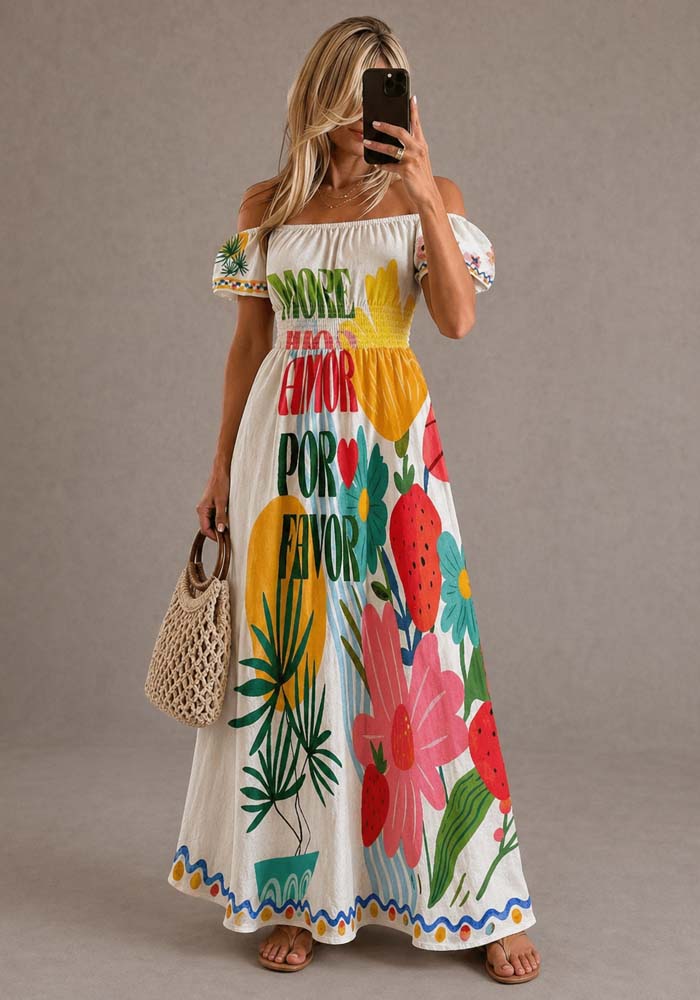 boho chic linen φόρεμα Amor por favor