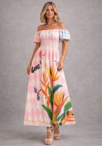 boho linen maxi φόρεμα Bahia