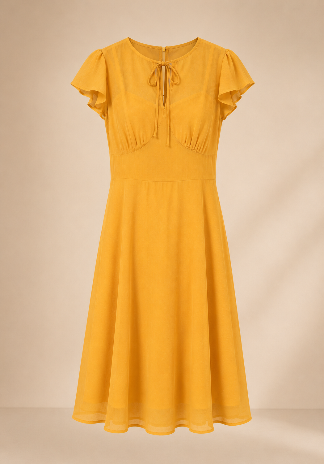 PerfectDress.gr vintage αέρινο mustard φόρεμα Flatter - 2