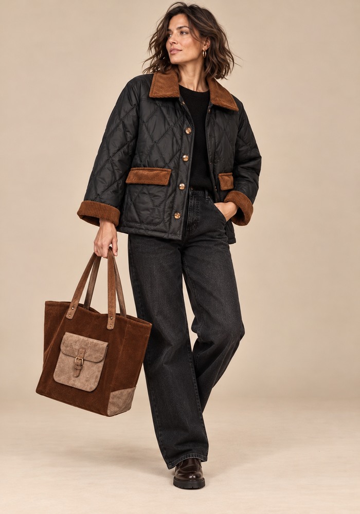 καπιτονέ καθημερινό jacket κοτλέ Trim