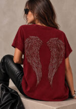 casual t-shirt Angel μπορντώ - Perfectdress.gr
