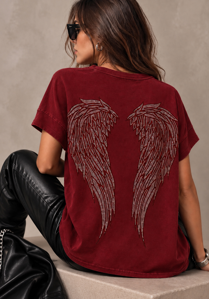 casual t-shirt Angel μπορντώ
