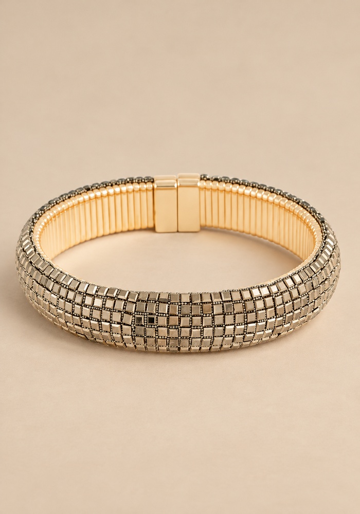 ελαστικό βραχιόλι Crystal Anthracite με κρύσταλλα ανθρακί