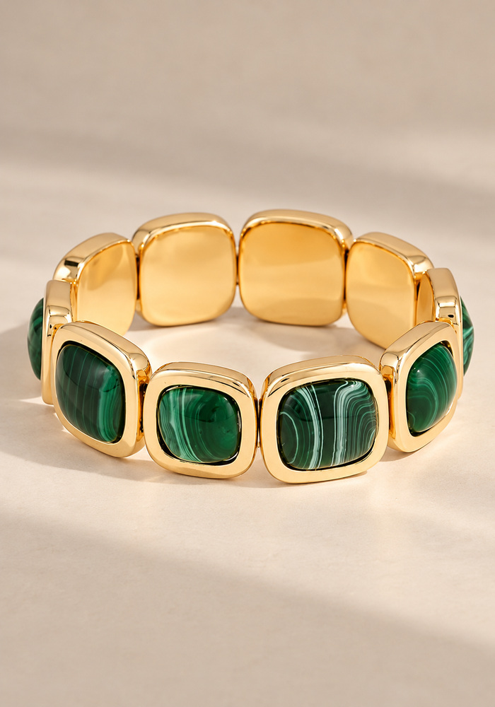 vintage chic resin βραχιόλι Green Gold